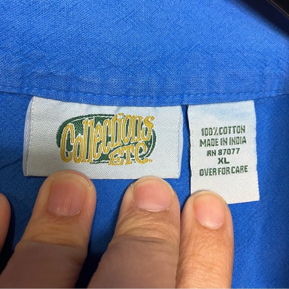 Collections etc. blue snap front vest 100% cotton new with tags - Picture 2 of 4